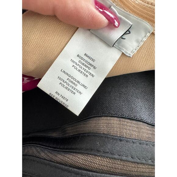 Cache Strapless Black Sheer Stripe Bodycon Dress 4 Cocktail - Picture 5 of 5